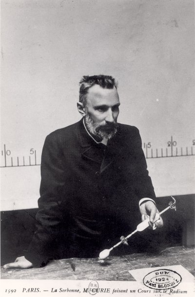 Pierre Curie teaching about radium at the Sorbonne, 1906 by French Photographer